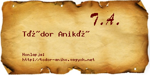 Tódor Anikó névjegykártya
